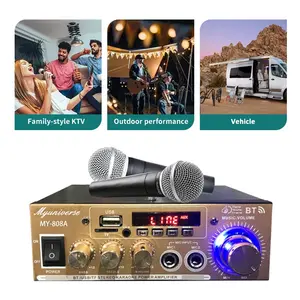 Bluetooth Amplifier Board With Fm And Microphone Inp Input Karaoke Power Portable Amplifier With Wireless Microphone
