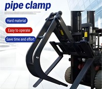 Nuevo Abrazadera para Tuberías para Montacargas, Longitud de Garra 1370mm, Peso Bruto 567kg, para Manipulación de Tuberías de Acero Extralargas y de Gran Diámetro 1