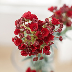 Fleur artificielle en soie à 3 têtes effet flocon de neige pour décoration d'hôtel, de maison et de mariage, arrangement floral, plante verte - Product Image 2