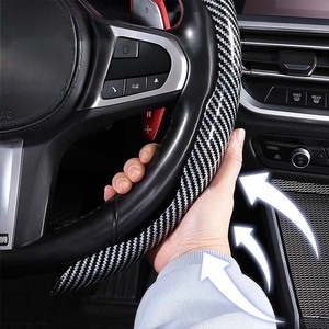 3 Fundas de <span class=keywords><strong>Volante</strong></span> de Fibra de Carbono Brillante para <span class=keywords><strong>Toyota</strong></span> <span class=keywords><strong>Prius</strong></span> Pirem, Diseño Antideslizante, Agarre Deportivo - Product Image 2