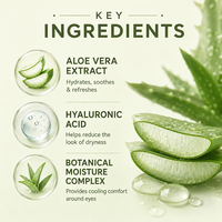 Patchs Hydrogel pour les Yeux à l'Aloe Vera, Acide Hyaluronique et Complexe Hydratant Botanique – Masque Rafraîchissant et Hydratant pour le Contour des Yeux