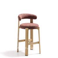 Chaise de salle à manger nordique en bois de frêne avec dossier incurvé personnalisé, coussin moelleux, chaises en bois massif pour la maison