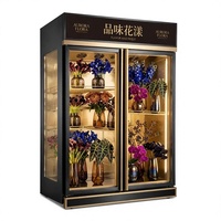 Vitrine réfrigérée verticale commerciale pour fleurs avec éclairage LED, portes vitrées anti-buée pour la préservation des fleurs fraîches pour les fleuristes