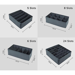 Boîte de rangement pour chaussettes, sous-vêtements, soutien-gorge, <span class=keywords><strong>tiroir</strong></span>, armoire, vêtements, séparateur pliable en <span class=keywords><strong>tissu</strong></span> non tissé pour cravates - Product Image 3
