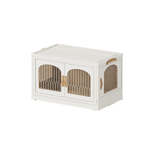 Caja organizadora de almacenamiento para niños, rectangular, blanca, plegable, de plástico, con puerta transparente, para guardar juguetes, refrigerios y ropa en el dormitorio. - Product Image 5