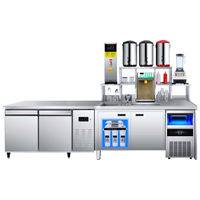 Équipement complet Baiwin pour salon de thé : Bar à eau, plan de travail et comptoir de préparation de boissons pour magasin de bubble tea