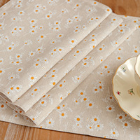 Set de table carré en coton et lin à imprimé marguerite personnalisé, double couche, motif floral, 30x30cm, pour salle à manger