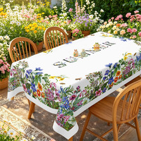 Nappe imprimée motifs floraux sauvages et vives pour l'été, prix d'usine, idéale pour restaurants et événements extérieurs