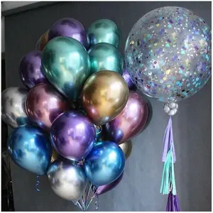 JYAO Latex Metallic Chrome Balloons Helium Shiny Balloons Party Decoration