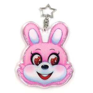 Custom Creative Glitter Epoxy Resin clear Double Sided Printing Keychain Acrylic Charm