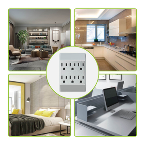 Prise murale à 6 prises pour le marché américain, 15A 125V, prise électrique avec mise à la terre, câble de 5m, multiprise - Product Image 4