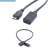 Cable adaptador macho a Micro USB tipo C hembra, convertidor Mini USB a tipo C, venta al por mayor