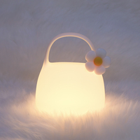 Veilleuse LED rechargeable en silicone, moderne, portable, en forme de sac, pour chambre à coucher, couleur blanc chaud