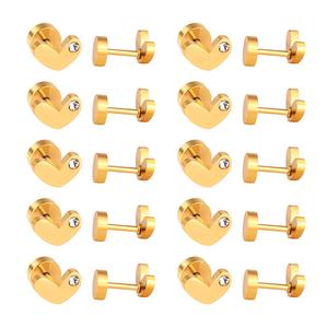 Pendientes de Acero Inoxidable con Forma de Corazón, Joyería de Moda para Mujer, Precio al por Mayor - Product Image 3