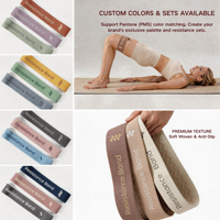 Ensemble de bandes de résistance en tissu à 3 niveaux (20lbs, 40lbs, 60lbs) antidérapantes pour les hanches, les fessiers et les jambes, pour l'entraînement, les squats profonds, le yoga et le fitness