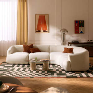 Sofá Seccional de Lujo Ligero Estilo Celebridad de Internet, Tapizado Suave, Alta Resiliencia, Cómodo, Modular, Moderno para Sala de Estar - Product Image 1