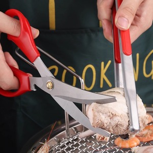 Stainless Steel <b>BBQ</b> Scissors And Clips Set Heavy Duty For Grilling Chicken Steak Cooking Kitchen <b>Tools</b> - Product Image 1