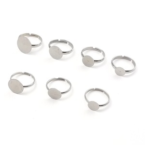 Anillo de Acero Inoxidable con Pieza Redonda Ajustable para Adultos, Niños y Estudiantes, Accesorio de Joyería DIY - Product Image 1