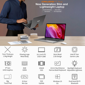 Teclast F7 Plus 2 Laptop 14 Inch Int El Gemini Hồ N4120 Quad Core 1920X1080 8GB RAM 256GB SSD Win 10 Máy Tính Xách Tay - Product Image 3