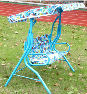 Columpio de jardín para niños balancín niños patio al aire libre metal 2 asientos hamaca <span class=keywords><strong>con</strong></span> dosel reposapiés - Product Image 4