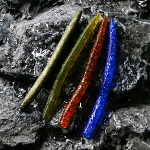 Señuelo de pesca de gusano de seda de 145 mm, de alta densidad, de hundimiento lento, estilo Texas, para pesca de lubina, cebo blando para fondo. - Product Image 1