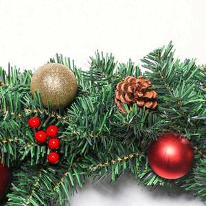 Nouvelle conception, vente chaude, couronne artificielle de luxe en PVC vert de 60 cm, décoration de maison pour les fêtes - Product Image 3