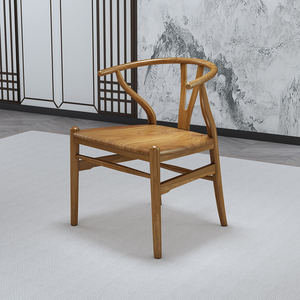 Wooden Y Chair with Curved <b>Back</b> and <b>Cushioned</b> Seat for Dining Room – Modern Upholstered Restaurant Chair - Product Image 4