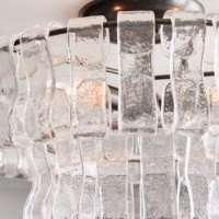 Moderno de lujo clásico francés sala de estar gran banquete Hotel comedor de gama alta de humo claro luces de techo de cristal