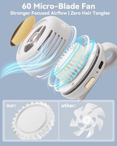 Ventilateur de ceinture 2-en-1 USB sans pales, mini-ventilateur portable tourbillon à clipser sur la taille - Product Image 5