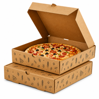Boîtes à pizza en carton ondulé de qualité alimentaire personnalisées, logo en couleur, gaufrage, pour la livraison de traiteur, faible MOQ pour les petites commandes