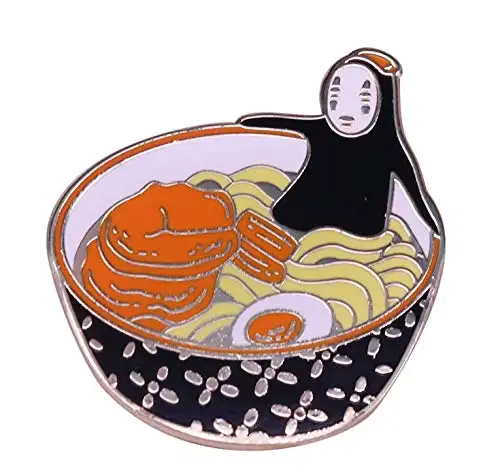 High-Quality Pin Badge Spirited Away Anime No Face Faceless Kanonashi Soot Sprites Enamel Pin Fashion Accessory Metal Pin Custom