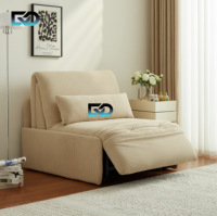 Canapé-lit électrique deux places inclinable avec télécommande et fonction vocale, revêtement en velours, design moderne pour hôtel et home cinéma