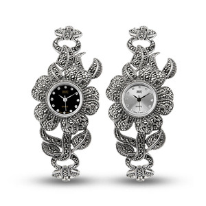 <span class=keywords><strong>Bracelet</strong></span> en argent sterling 925 pour femmes avec marcassite Luxury 925 Silver Vintage Wristwatch - Product Image 3