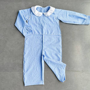 Qingli OEM personnalisé noël bébé garçons vêtements d'hiver avec purement main smocké père noël pas de tarif pour bébé barboteuses - Product Image 5