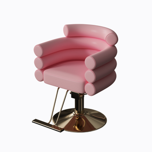 เก้าอี้เสริมสวยทรงกลมฐานทองหุ้มหนังสีน้ำตาล รุ่น Z Modern Beauty Salon Furniture ขนาดเล็ก หรูหรา หมุนได้ สำหรับผู้หญิง - Product Image 5