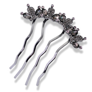 Épingle à cheveux rétro en forme <span class=keywords><strong>de</strong></span> couronne, élégante, à quatre dents, pour femme, accessoire pour chignon adulte - Product Image 2