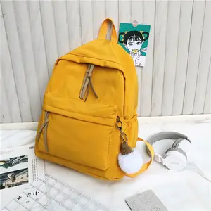 Ransel Nilon Murid Perempuan, Ransel Kuning Lucu Sederhana