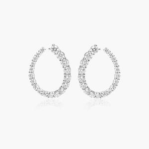 Exclusive 925 Sterling Silver Gold Plated Moissanite Hoop <b>Earrings</b> Premium Luxury Designer <b>Fine</b> Jewelry Birthday Anniversary Gif - Product Image 1