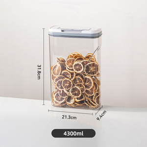 Герметичная квадратная пластиковая банка для хранения пищевых продуктов с ручками, экологически чистый контейнер для столешницы для муки, закусок, зерен - Product Image 6