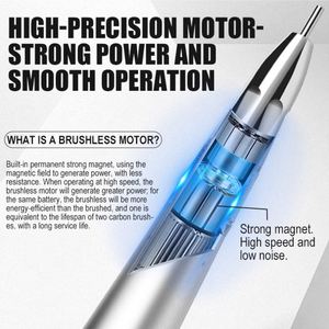เครื่องเจียรเล็บไร้สาย AT-NDB-013 30W 20000RPM มอเตอร์ไร้แปรงถ่าน ตัวเครื่องโลหะ แบตเตอรี่ลิเธียมแบบพกพา สำหรับมืออาชีพ - Product Image 4