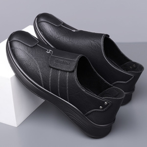 Mocassins en similicuir pour hommes, bout rond, à enfiler, semelle en caoutchouc, chaussures décontractées toutes saisons - Product Image 2
