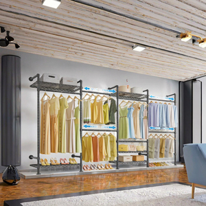 Timate F4 - Perchero de Pared Industrial de Acero Aleado con Recubrimiento en Polvo, Resistente, Expandible y Ajustable, Organizador de Armario - Product Image 2