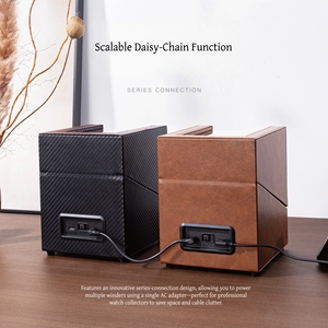 <span class=keywords><strong>Caja</strong></span> enrolladora automática modular profesional para 2 relojes con entrada USB-C, diseño innovador conectable para coleccionistas de alta gama - Product Image 4