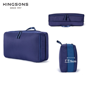 Kingsons Clothing Organizer Travel Bag Large Capacity Zipper Closure Rectangle Solid Color Portable Storage For Leisure Travel - Product Image 3