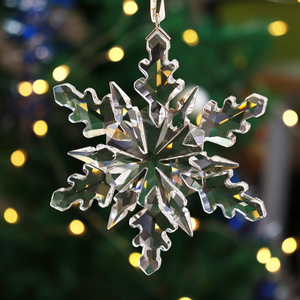 2024 NEW Design 4" Clear Snowflake Ornaments Crystal Christmas Ornaments Christmas Tree Ornaments Hanging Snowflake Decorations - Product Image 6