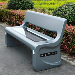 Banc solaire résistant aux intempéries avec chargeur USB et lampe LED, banc alimenté par panneaux monocristallins pour les espaces extérieurs communautaires - Product Image 4