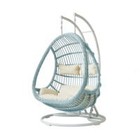 Chine Chaise suspendue de patio en métal d'intérieur et d'extérieur Double chaise de balançoire en rotin d'osier Meubles de balcon