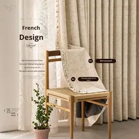 Rideaux occultants personnalisés en chenille jacquard floral marocain, style français haut de gamme pour chambre et salon