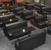Ensemble de meubles de restaurant en vente Cabine de canapé à ossature en bois avec tissu en cuir