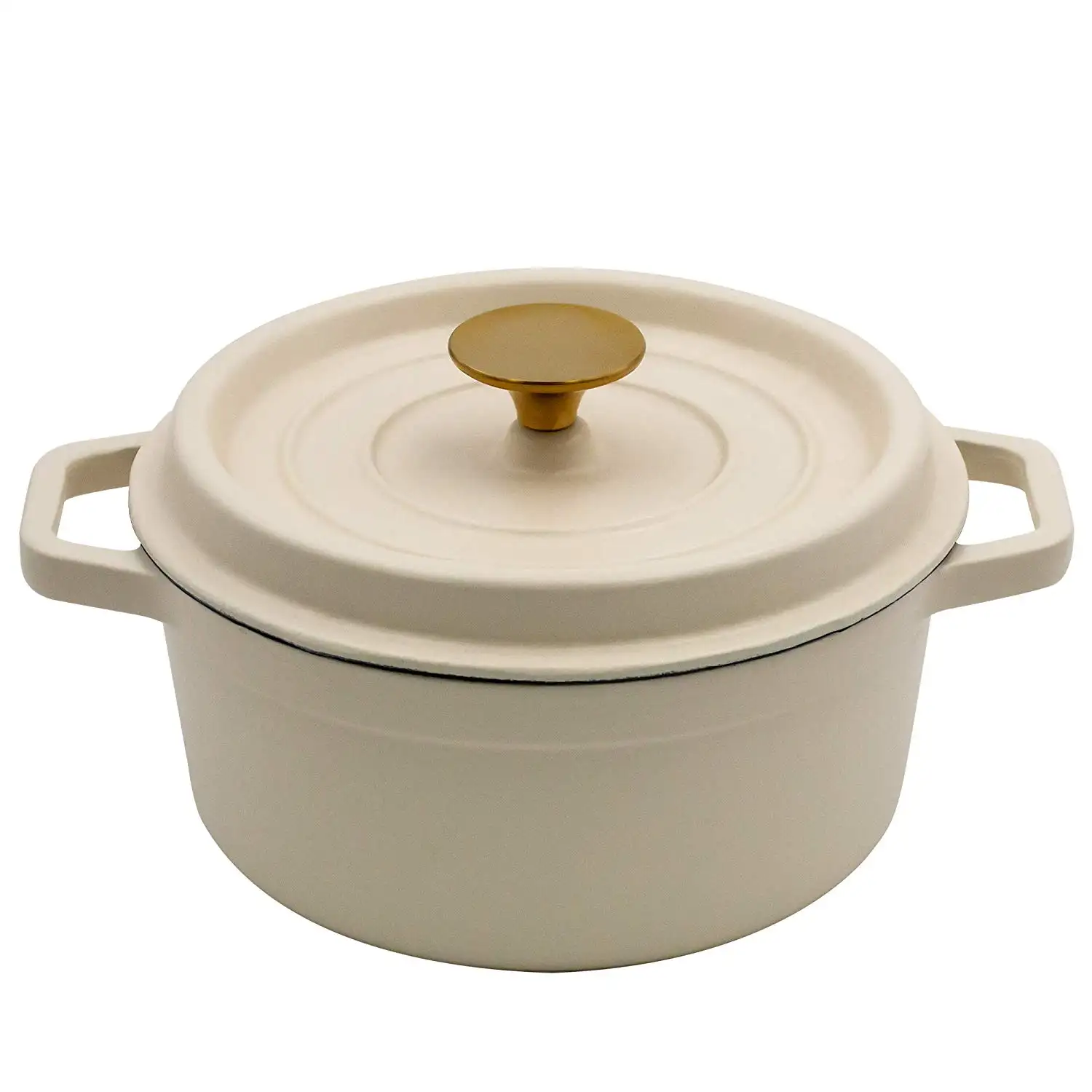 Яркая домашняя посуда, 2024 Высококачественная запеканка 24 см, матовая белая круглая эмалированная чугунная кастрюля, эмалированная кастрюля